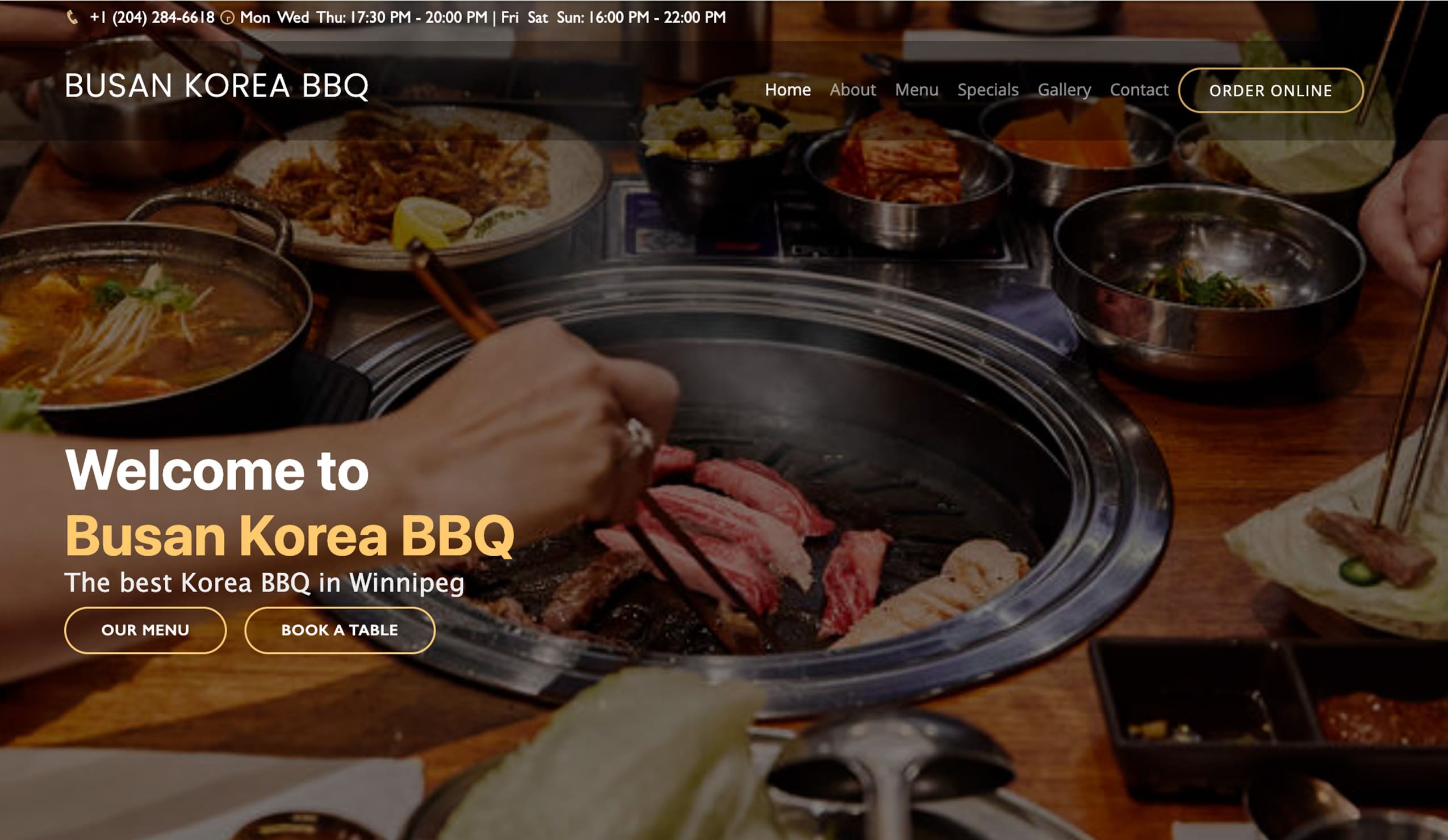 Busan Korean BBQ website preview