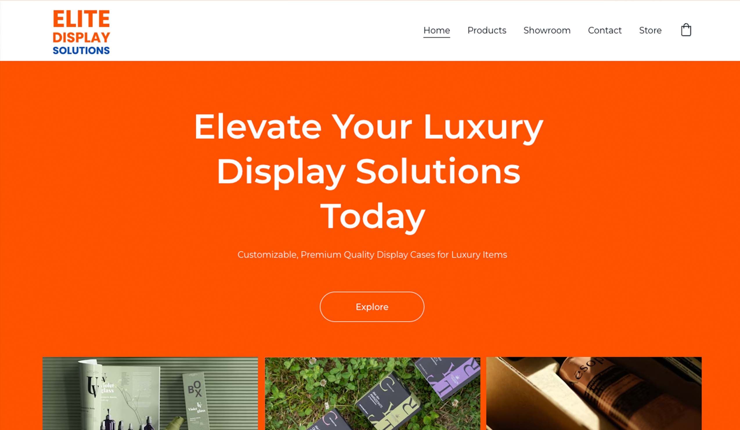 Elite Display Case website preview