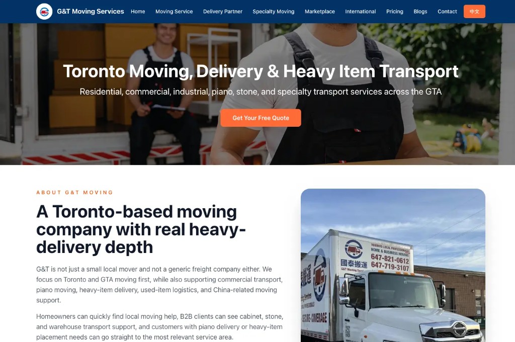 G&T Moving Company project preview