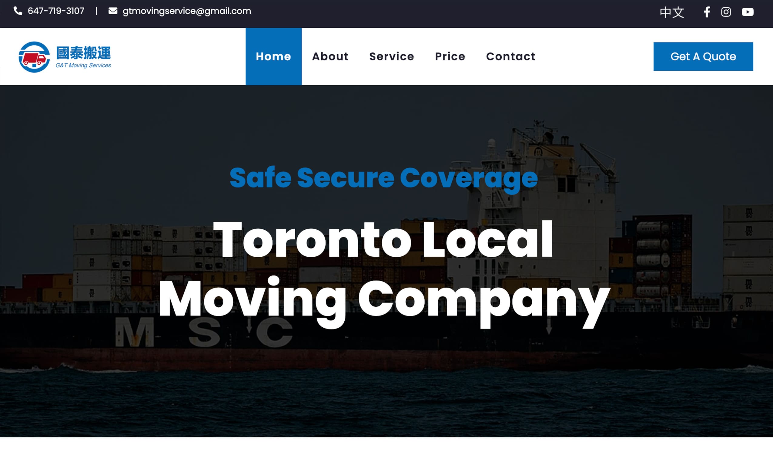 G&T Moving Company website preview